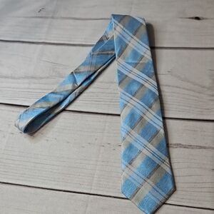 Alba Stylish Blue Plaid Men's Silk Tie